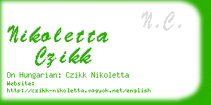 nikoletta czikk business card